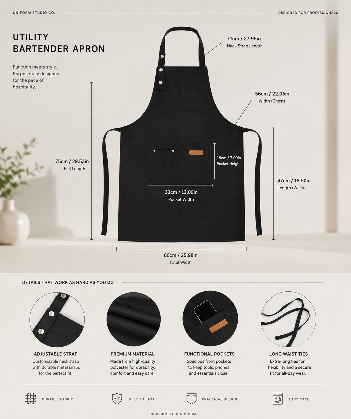 Adjustable Classic Bib Apron – 2 Pack