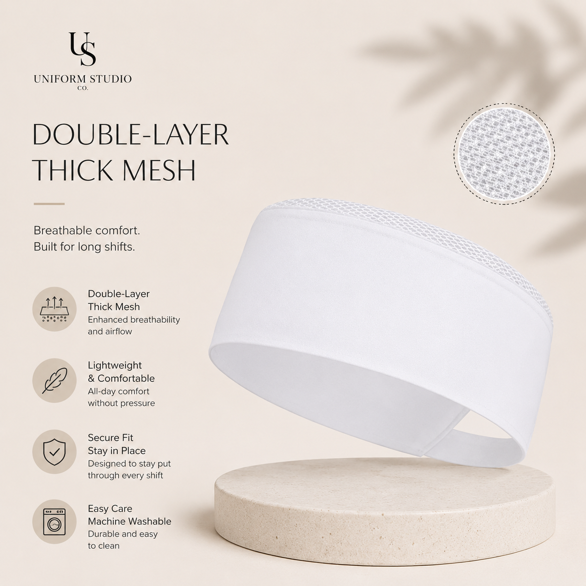 Chef Beanie Cap — Thin Mesh Adjustable Chef Hat