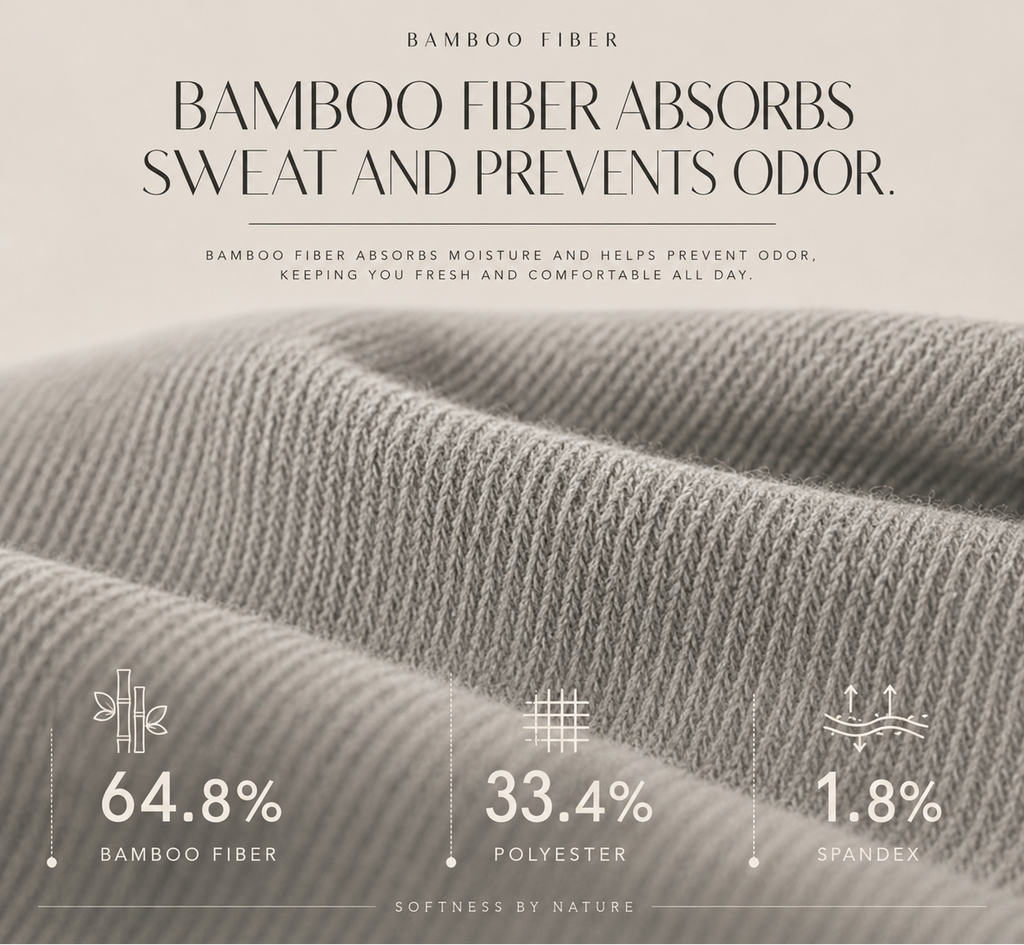 Bamboo Fiber Compression Crew Socks – 5 Pair Set