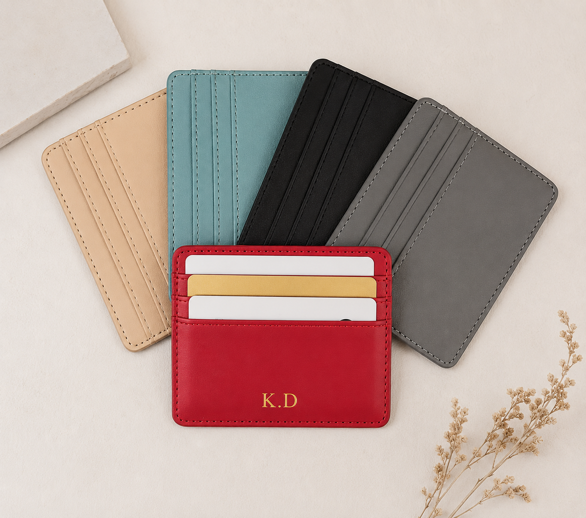Personalized Leather Mini Card Holder