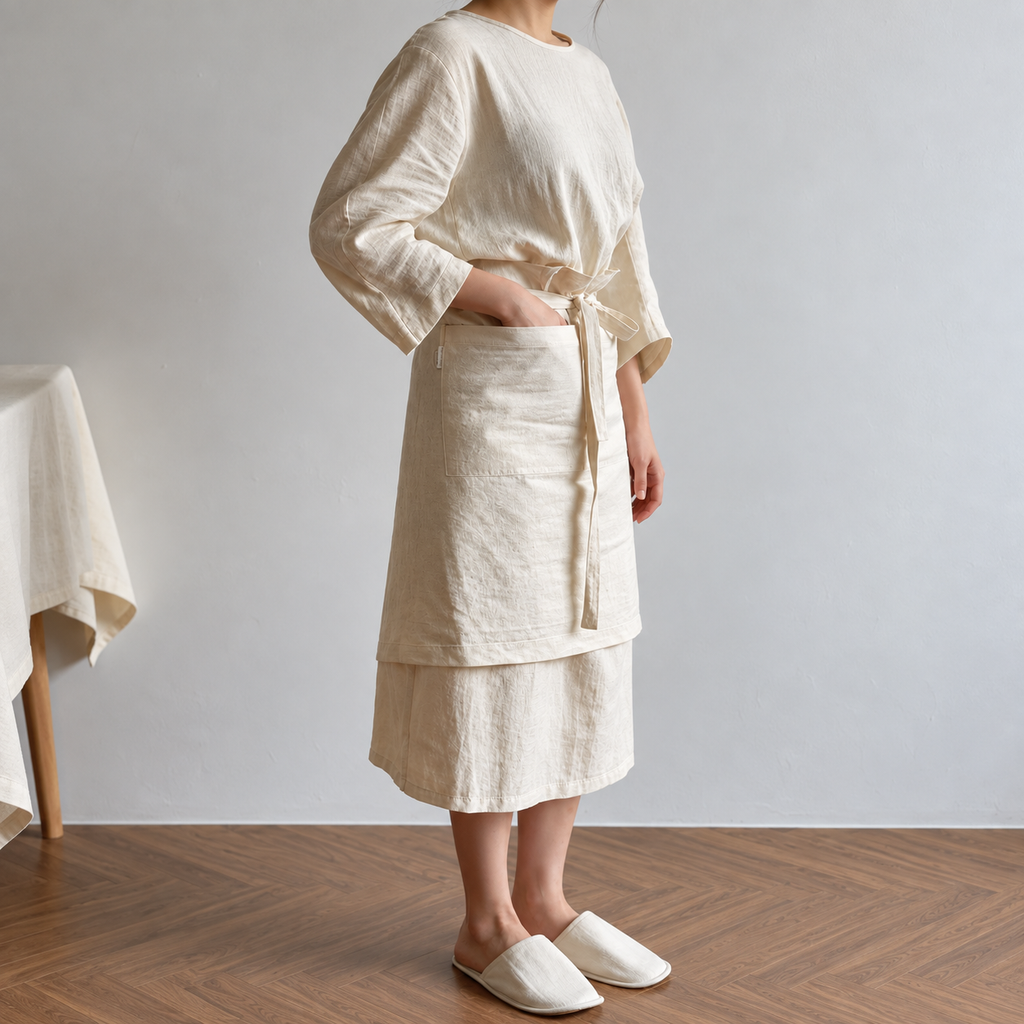 Ramie Cotton Half-Apron