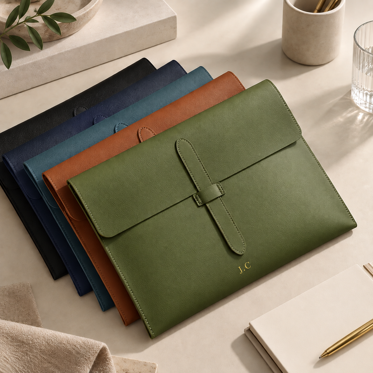 Personalized Leather Document Bag