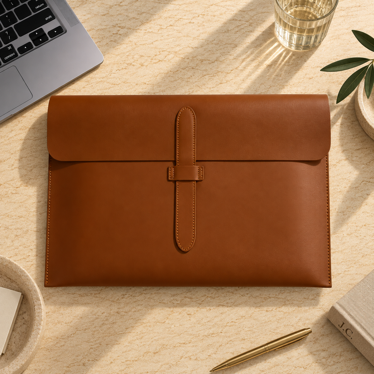 Personalized Leather Document Bag