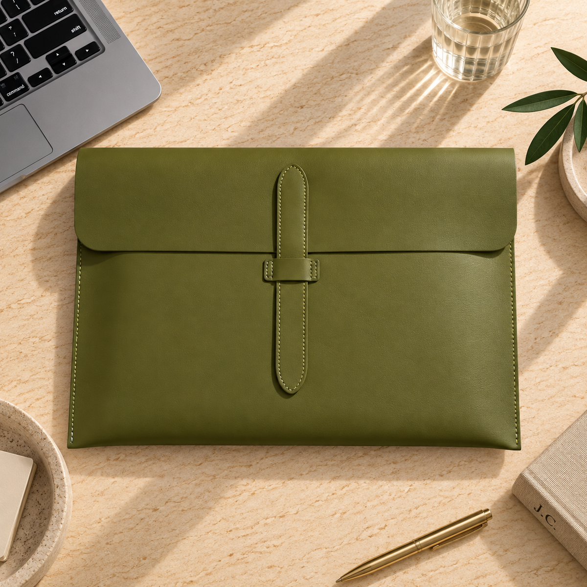 Personalized Leather Document Bag