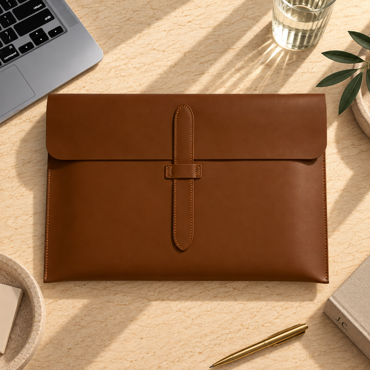 Personalized Leather Document Bag