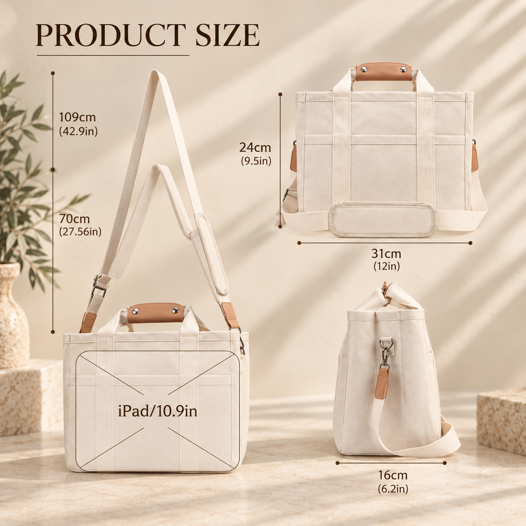The Organizer Tote – Multi-Pocket Canvas Work Bag