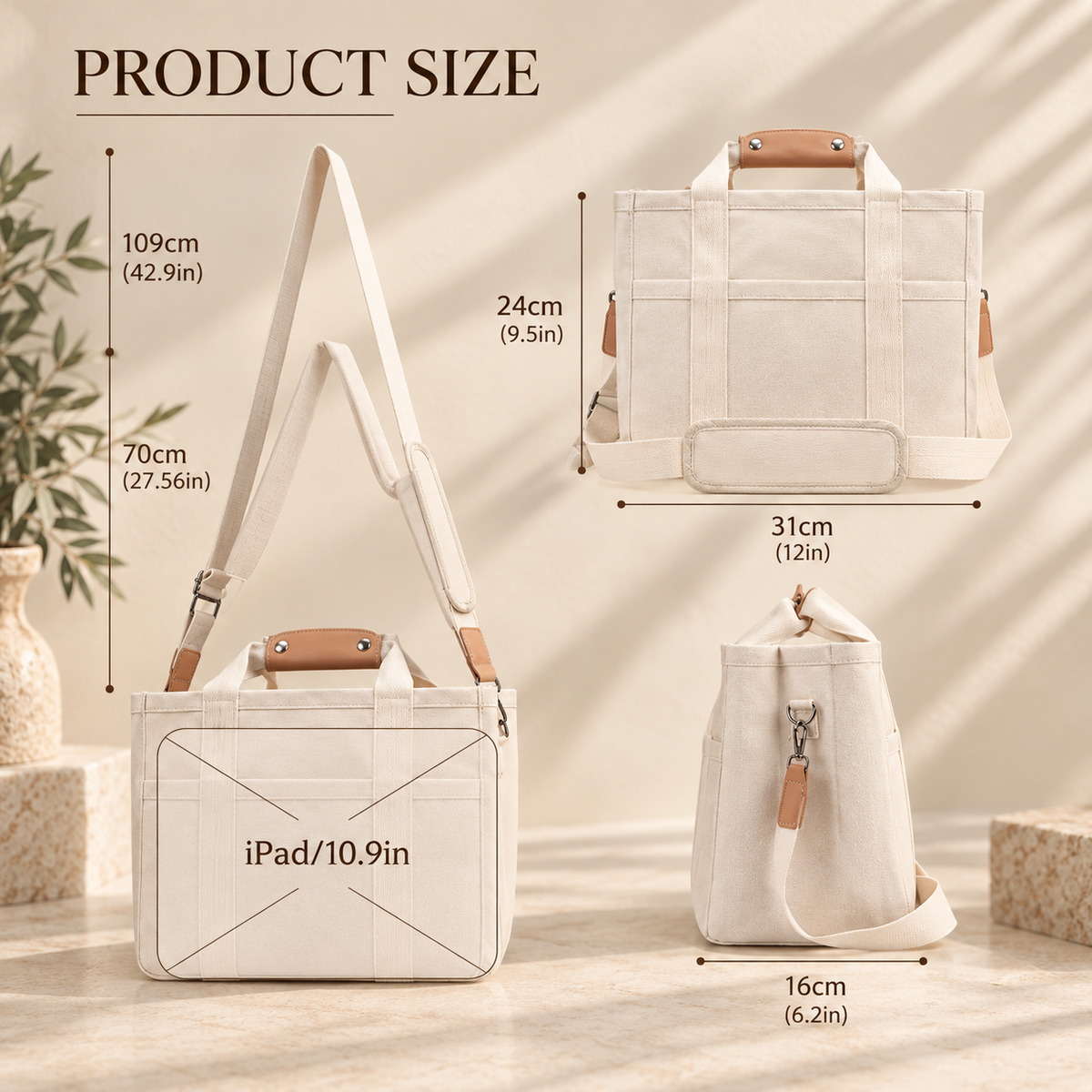 The Organizer Tote – Multi-Pocket Canvas Work Bag