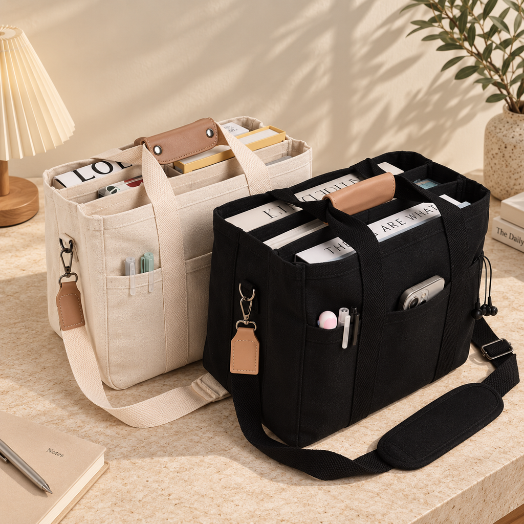 The Organizer Tote – Multi-Pocket Canvas Work Bag